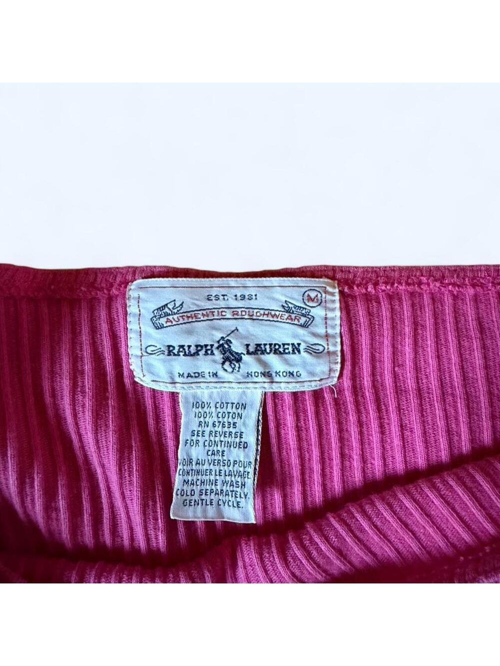 Vintage Ralph Lauren  Authentic Roughwear pink long sleeve top Size M